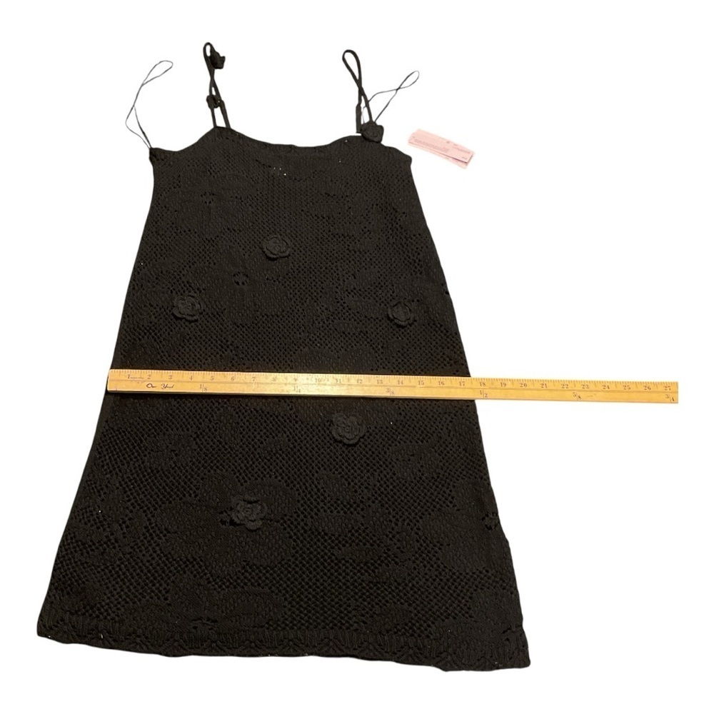NWT Wild Fable Black Rosette Mini Sweater Dress Size L - Picture 5 of 9